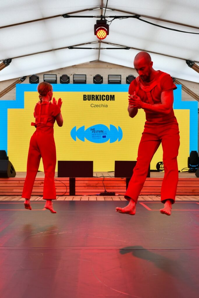 Burkicom performing traditional arts at the New European Bauhaus 2026 festival